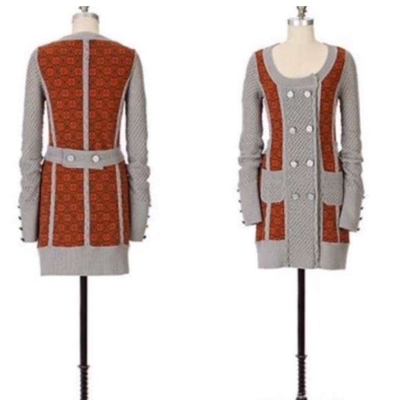 Lia Molly Grey / Rust long Sweater - Anthropologie - XS - Picture 2 of 8